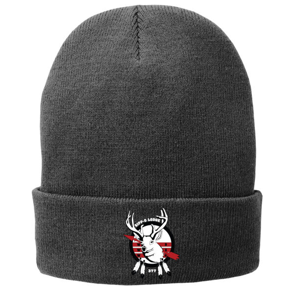CP90L - EMB - B117E015 - Fleece Lined Knit Cap Thumbnail
